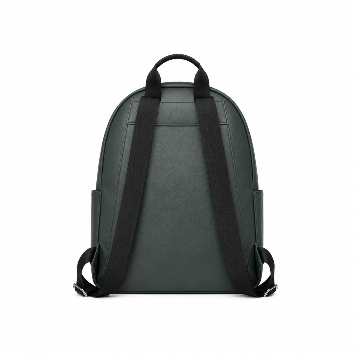 Dark Green Minimalist Leather Backpack