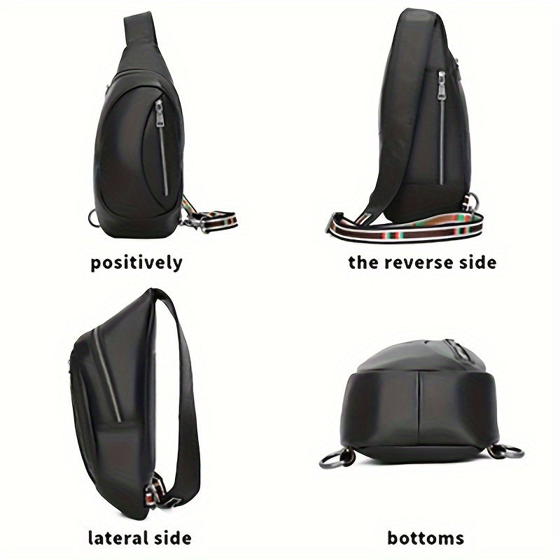 New Leather Men's Sling Bag Large Capacity Waterproof Shoulder Bag Crossbody Bag