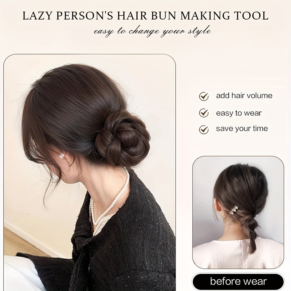 Lazy Hair Bun Maker with Claw Clip - Synthetic upgraded claw clip hair bun Elegant High-Temperature Fiber Hairpiece for Women, Easy-to-Use, No Tools Required, Perfect for Casual Styles, Hair Accessories for Women