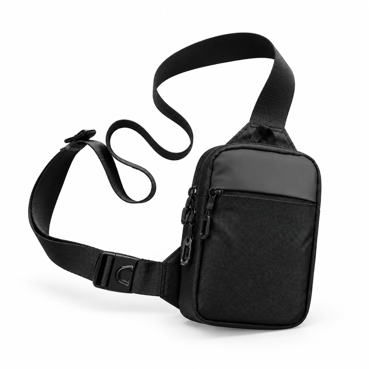 Black Compact Everyday Crossbody Sling Bag