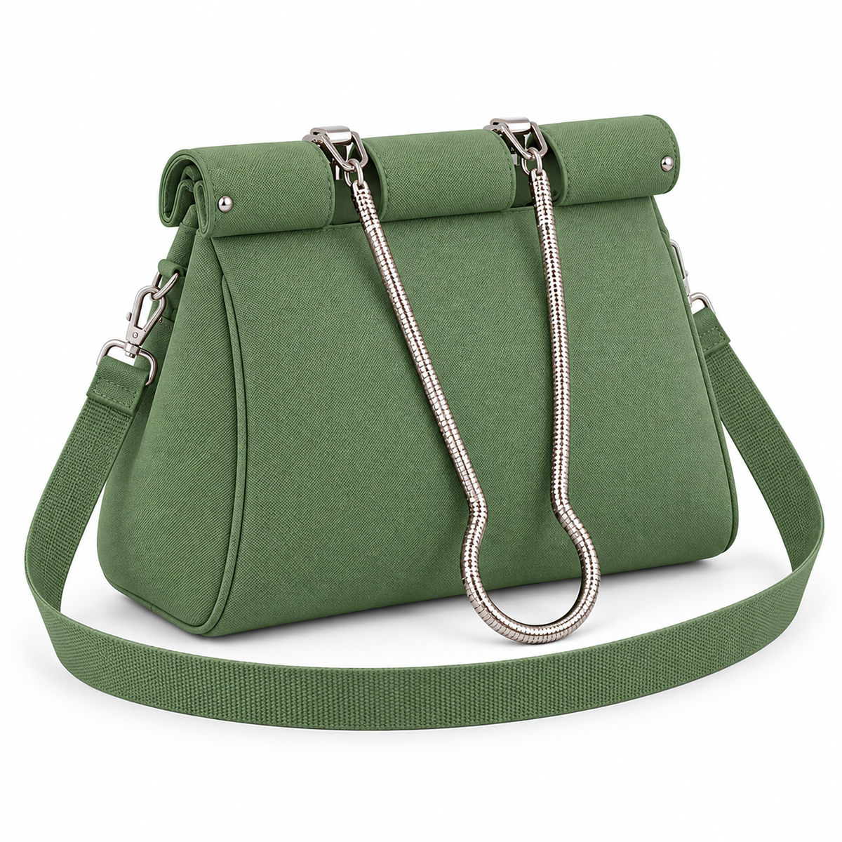 Sage Green Rolled Chain Shoulder Bag