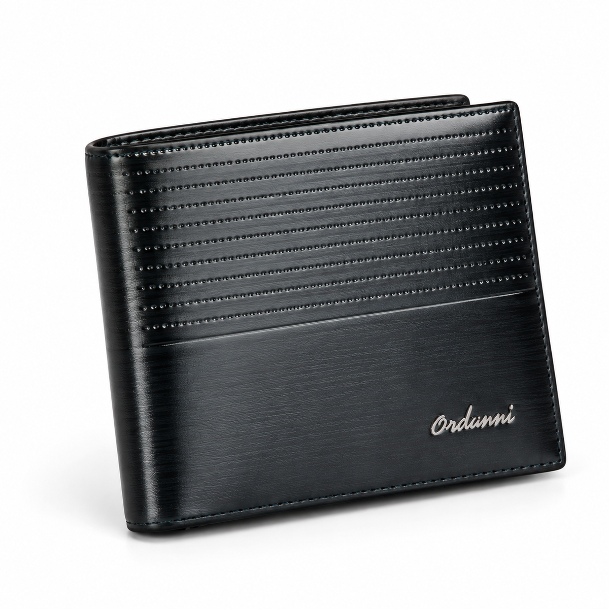 Premium Black Textured Leather Bifold Wallet