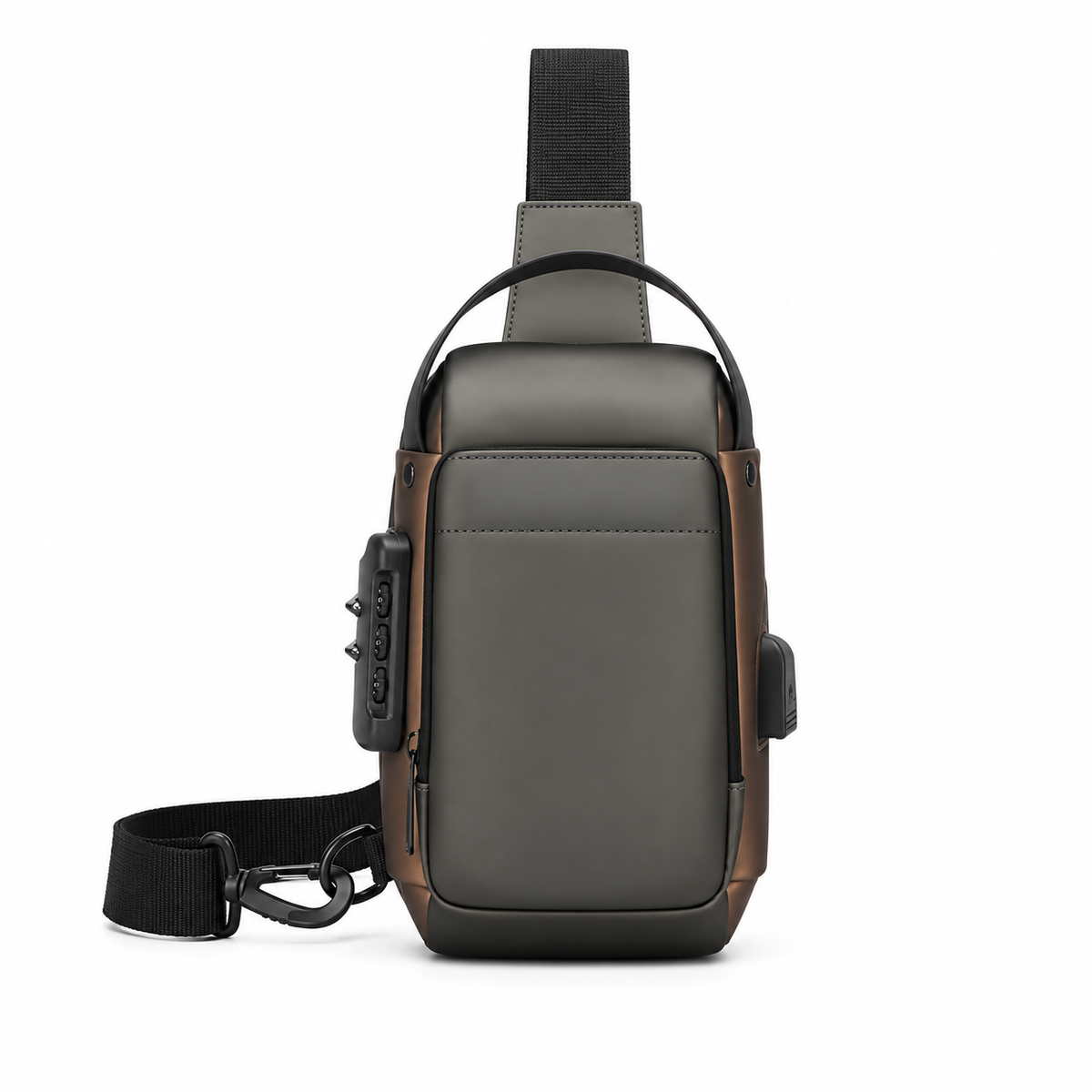 Modern Grey Brown Crossbody Sling Bag