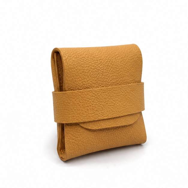 Mustard PU Leather Condom Carrying Case