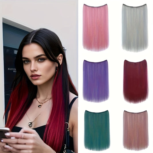 Surprisingly Colorful Hair Patches, Simple and Easy to Operate Straight Clip Style Hair Tie, Naturally Increasing Hair Volume, 20 Inches Long with 8 Color Options, Suitable for Daily Dressing