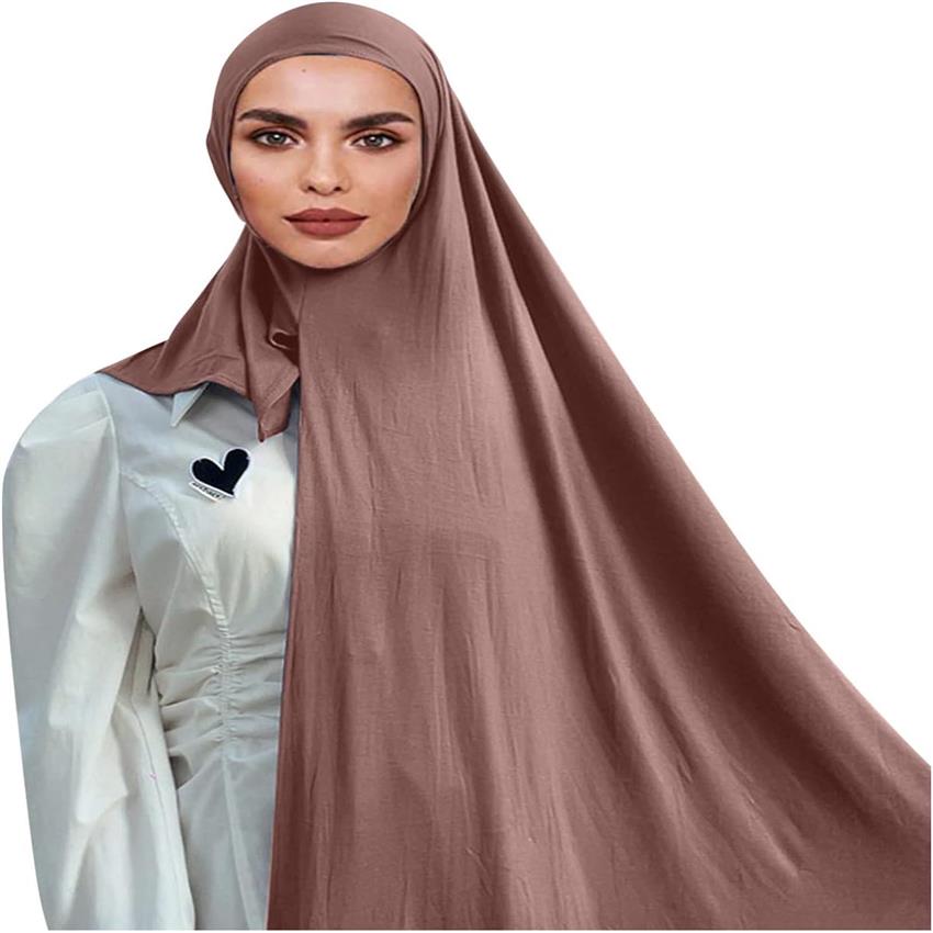 Muslim Hijab Scarf - Elegant Long Prayer Shawl, Lightweight Islamic Khimar Abaya for Women, Modest Muslim Clothing Accessory for Daily & Special Occasions - Easy-Care Hijab Scarf