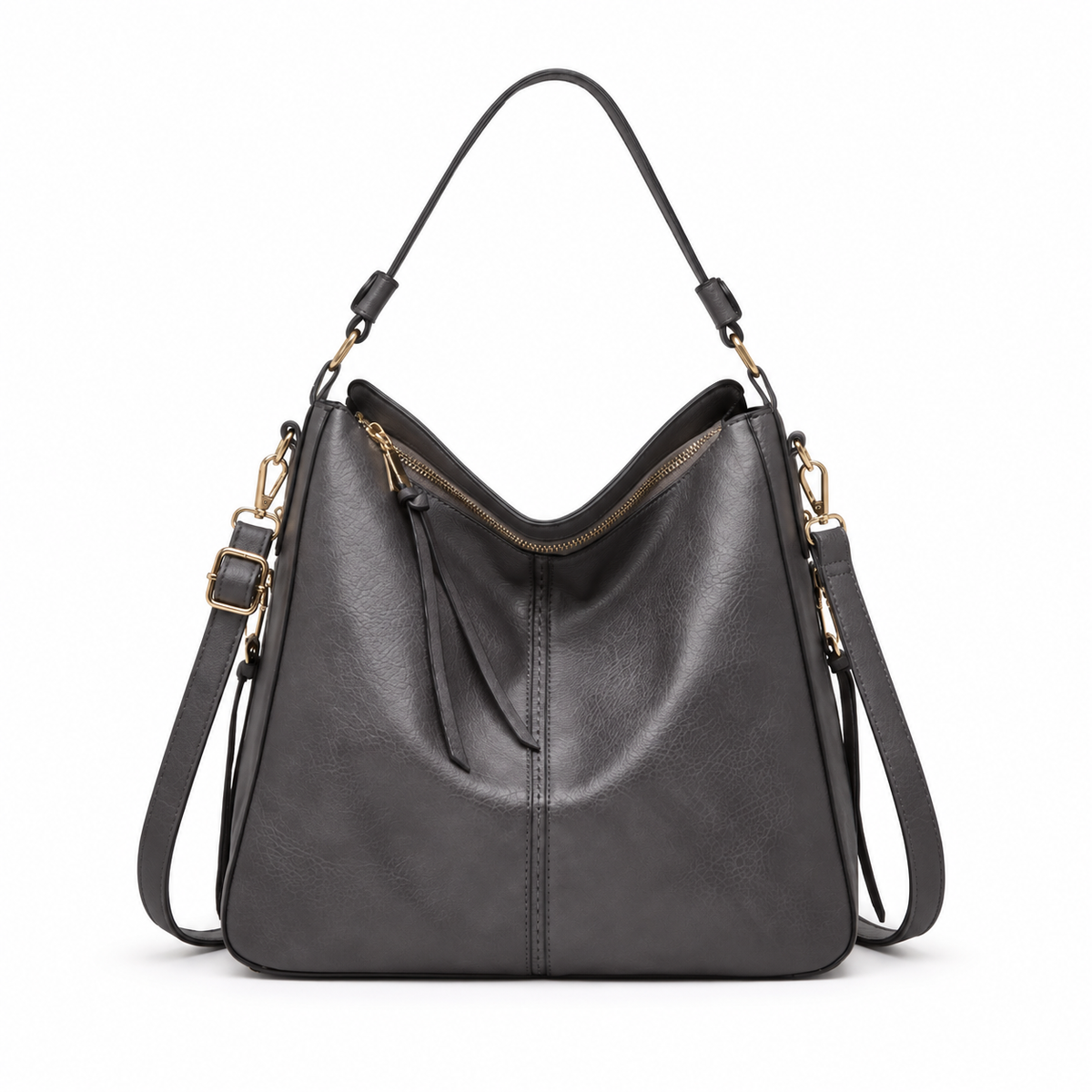 Charcoal Grey Hobo Shoulder Crossbody Bag