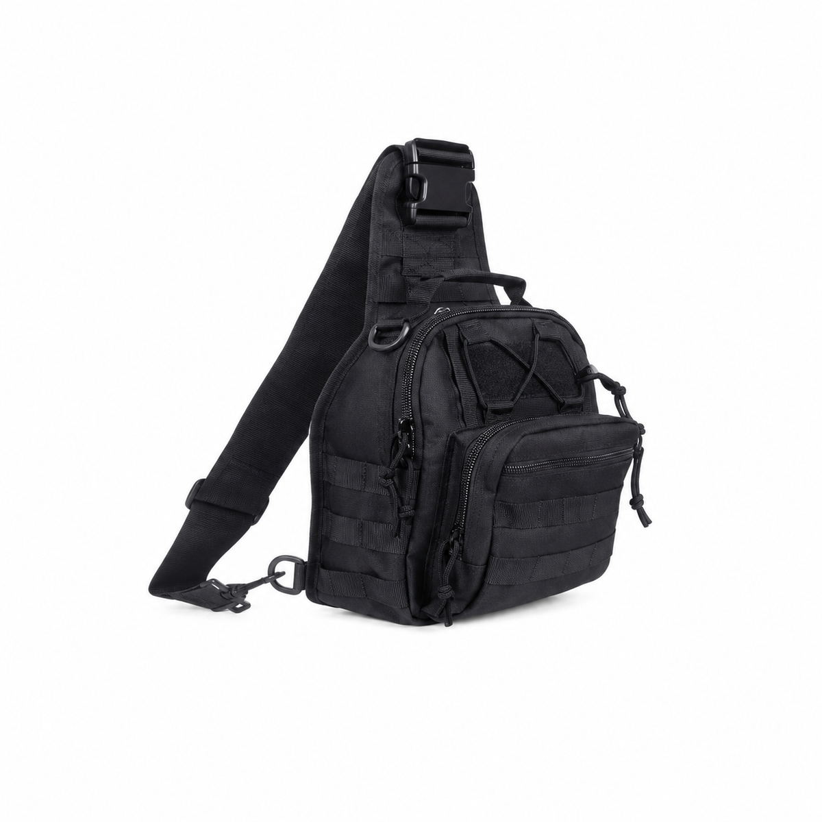 Black Tactical Crossbody Sling Backpack Bag