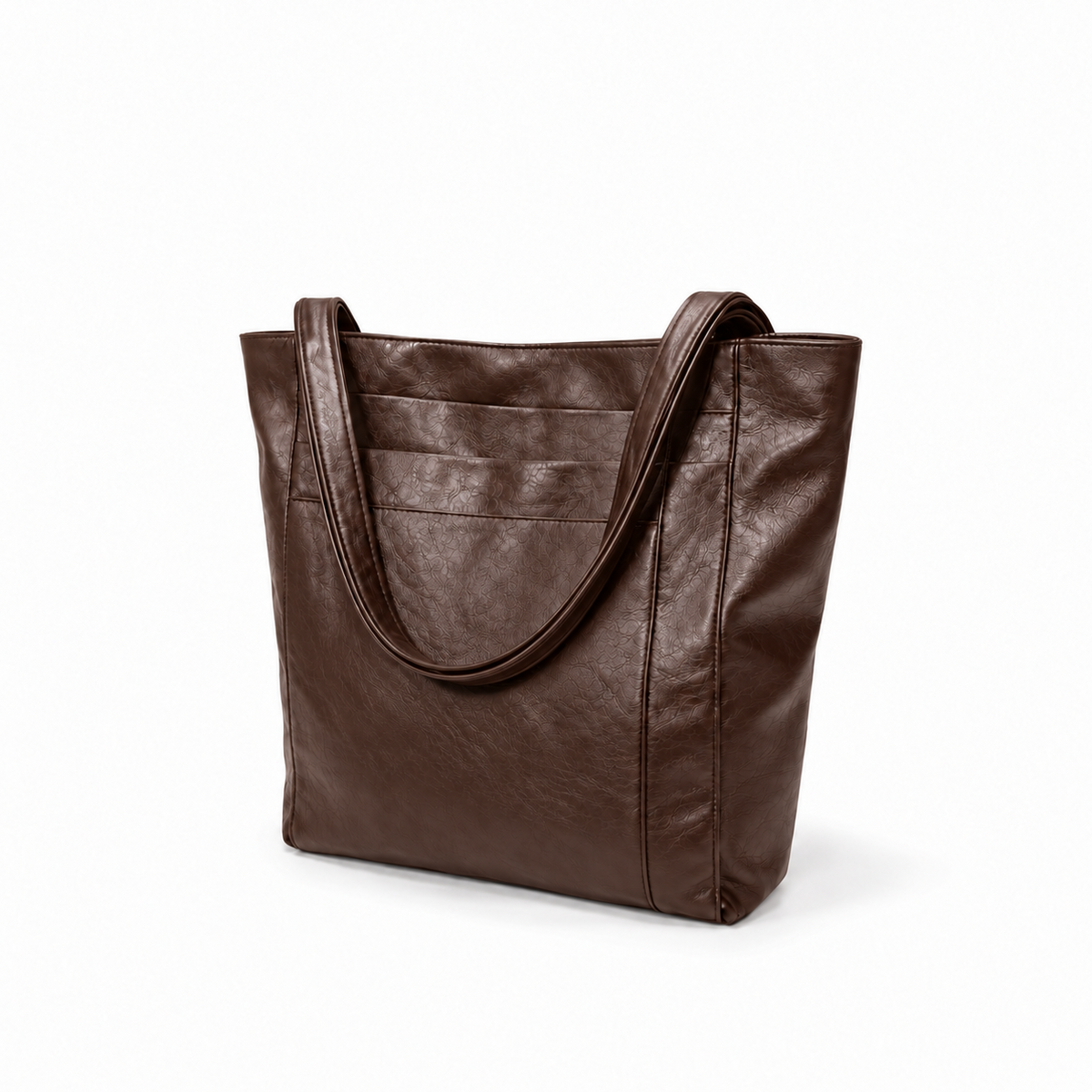 Coffee Brown Textured Everyday Tote Bag