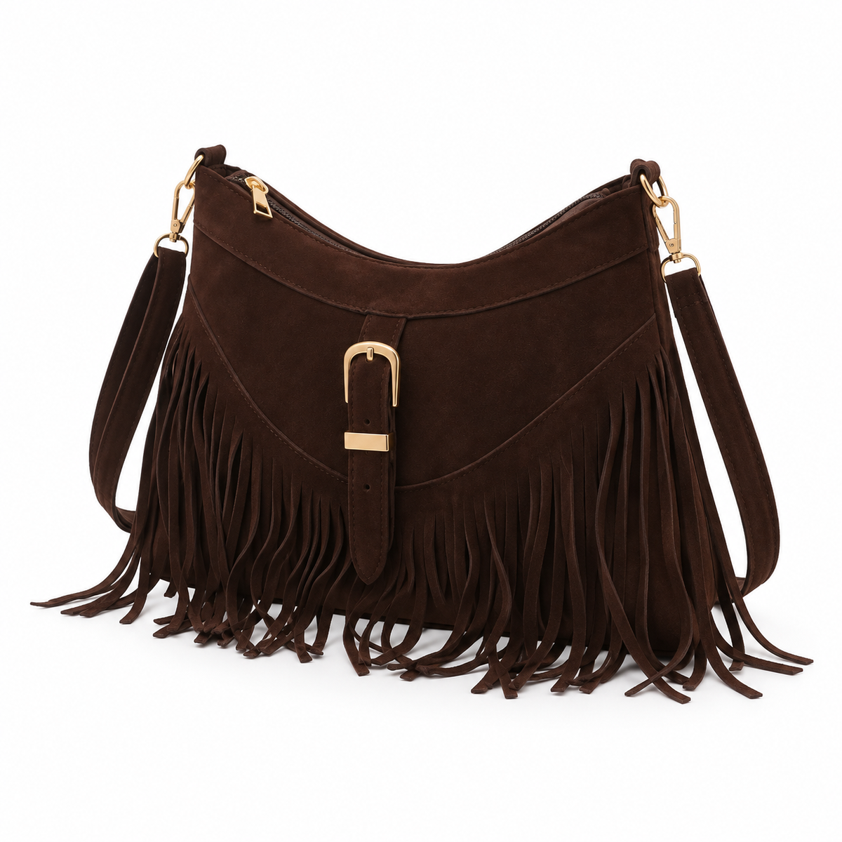 Vintage Brown Bohemian Fringe Shoulder Bag
