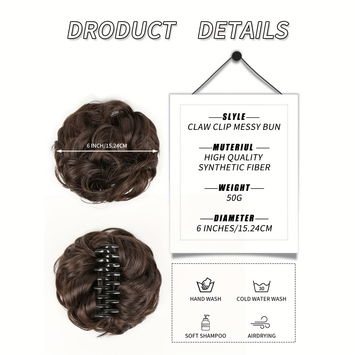Elegant 6-Inch Synthetic Braided Hair Bun - Soft, Natural-Looking Extensions for Volumizing & Styling - Ideal for Daily Wear, Cosplay Parties & Special Occasions