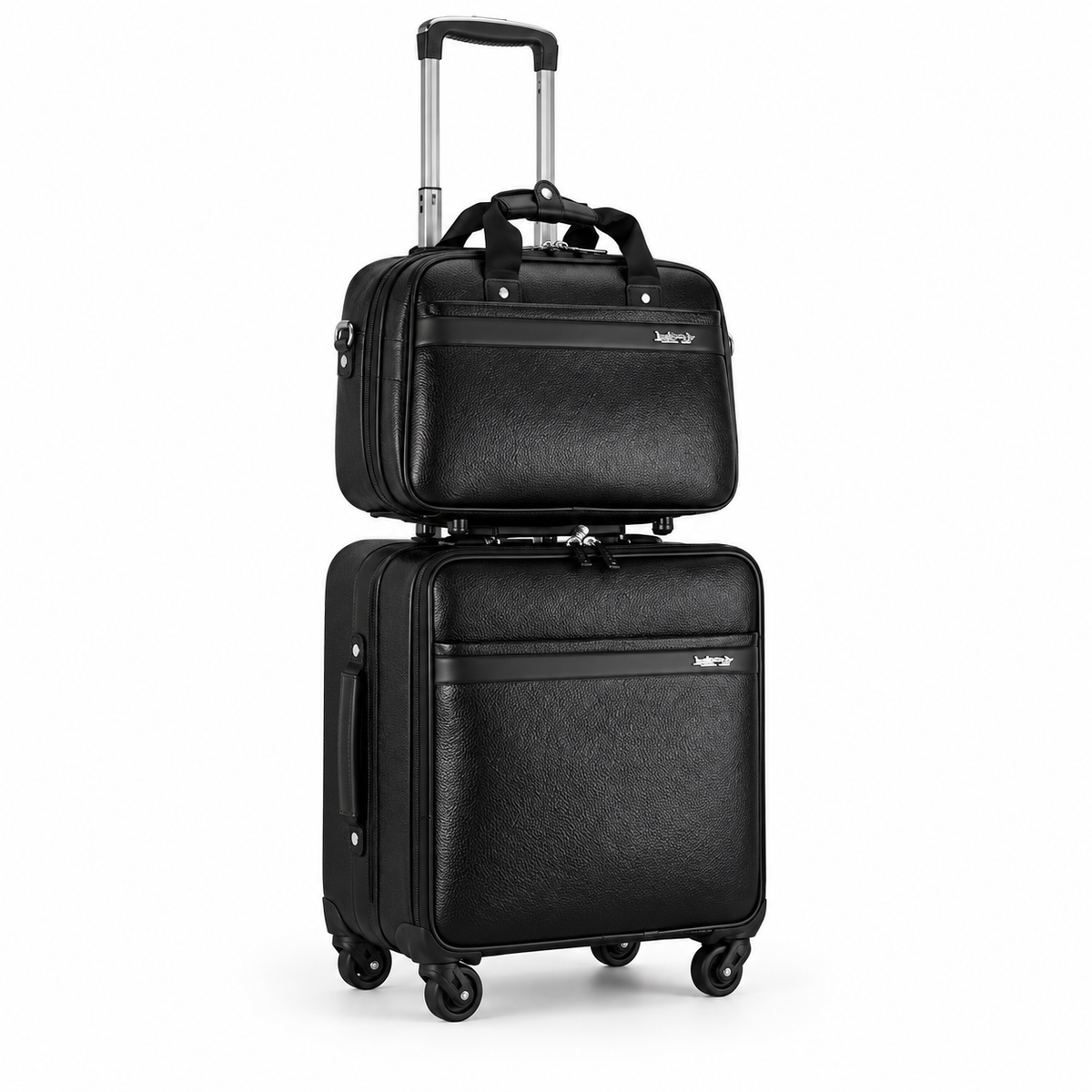 Black Textured Two Piece Trolley Set