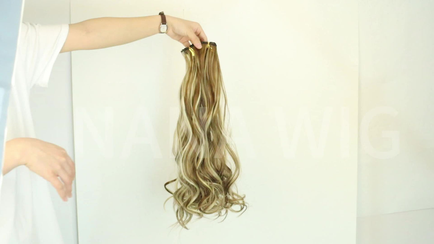 Fashionable Curly Hair with Highlights, Long Hair Extension Wefts, Made of High-heat-resistant Synthetic Material, Suitable for Daily Wear, Adds Volume, Perfect for Halloween