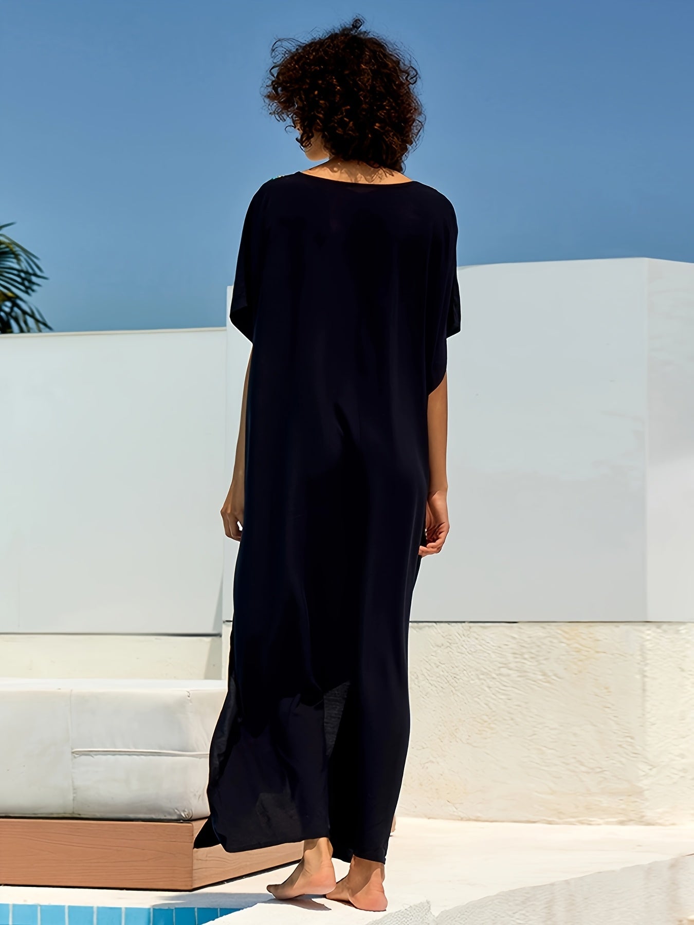 Kaftans For Women Beach Blouse Over Sized Kaftan Dresses Embroidered Robe Vacation Skirt Plus Size Kaftan Dress