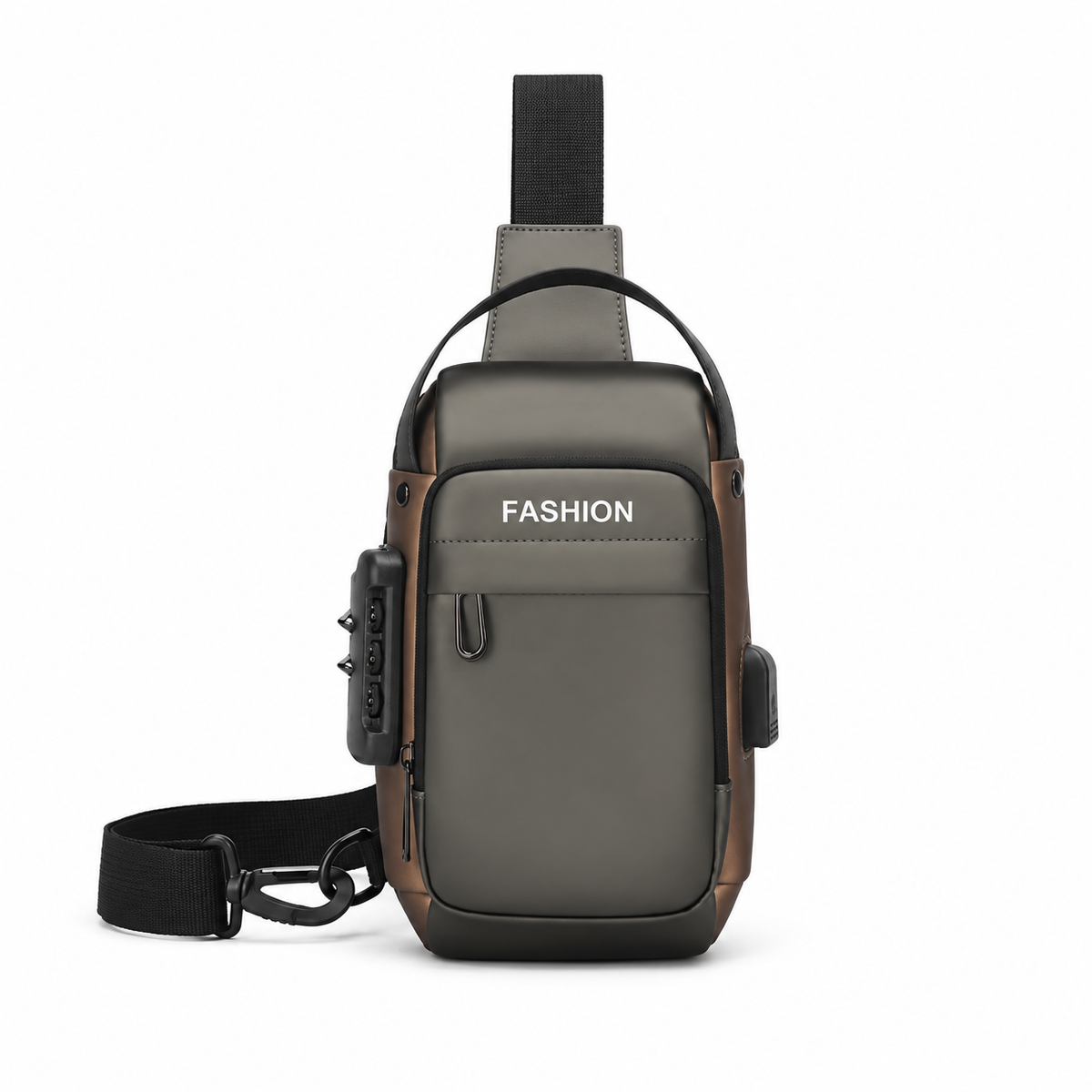Modern Grey Brown Crossbody Sling Bag