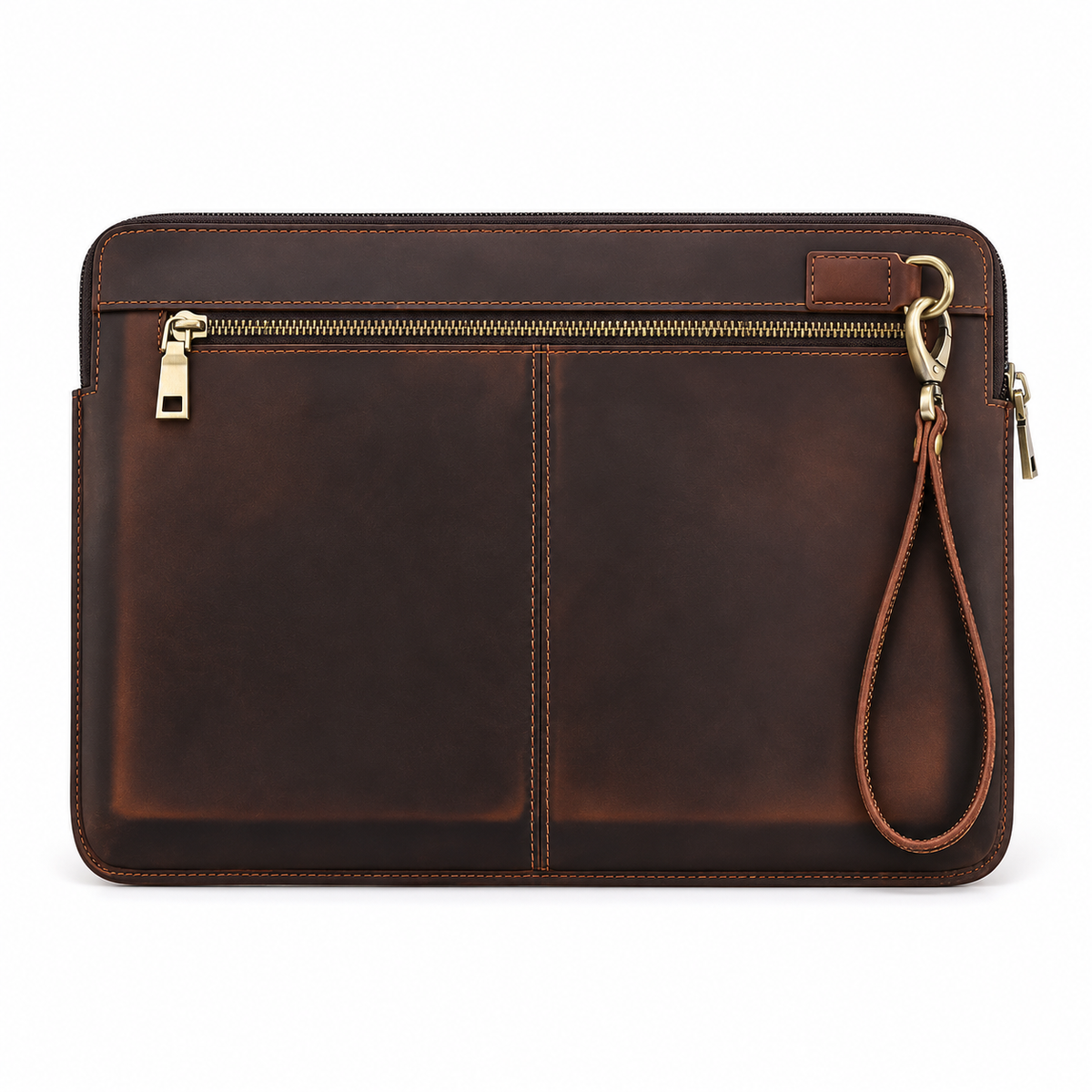 Classic Brown Leather MacBook Sleeve Case
