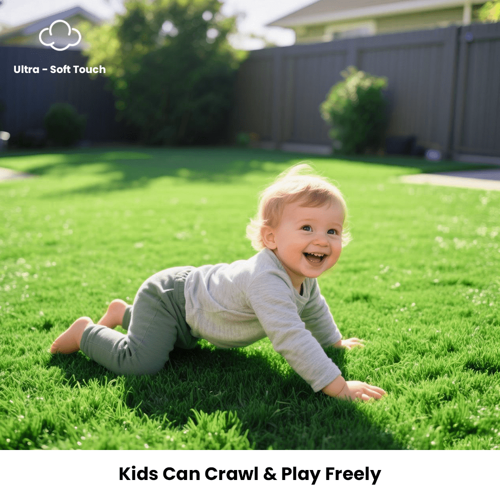 High-Realistic Artificial Grass Turf with Rubber Backing – Soft Fake Grass, No Watering/Mowing/Fertilizing, Saves Time & Water, Year-Round Green, Ideal for Indoor/Outdoor, Yard, Balcony, Thanksgiving decorations, Christmas