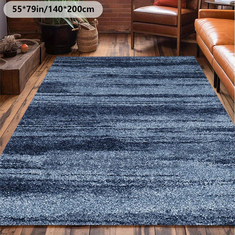 Large Blue Gradient Area Mat - Soft, Machine Washable, Non-Slip Backing, 71" x 180cm, Modern Nordic Style for Living Room, Bedroom, Office, Indoor/Outdoor Decorative Mat Mat, Rugs for Living Room