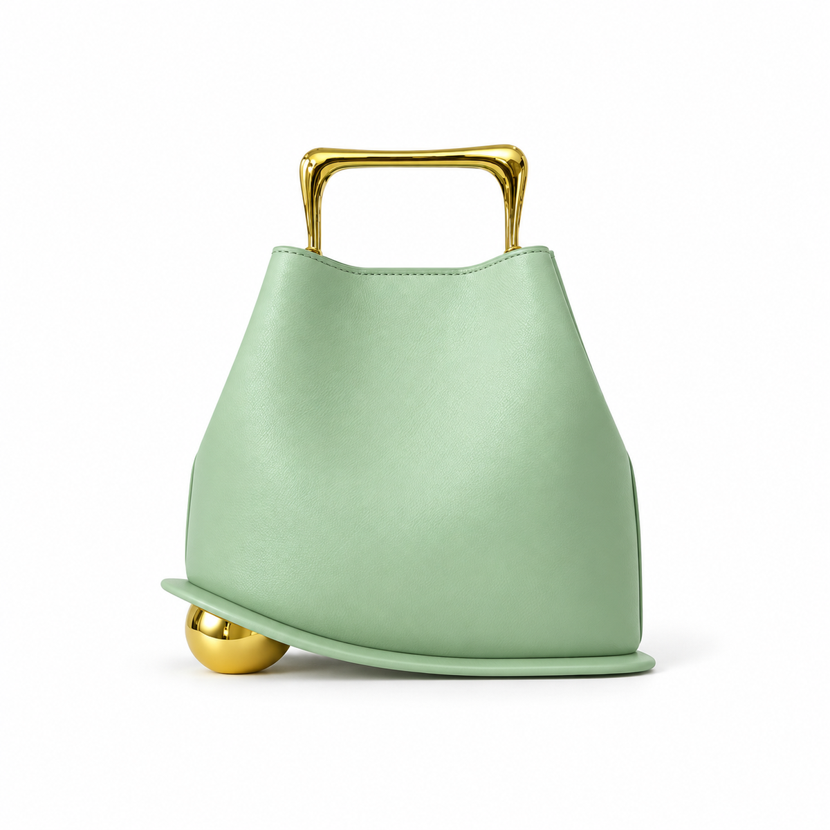 Elegant Mint Green Leather Evening Clutch