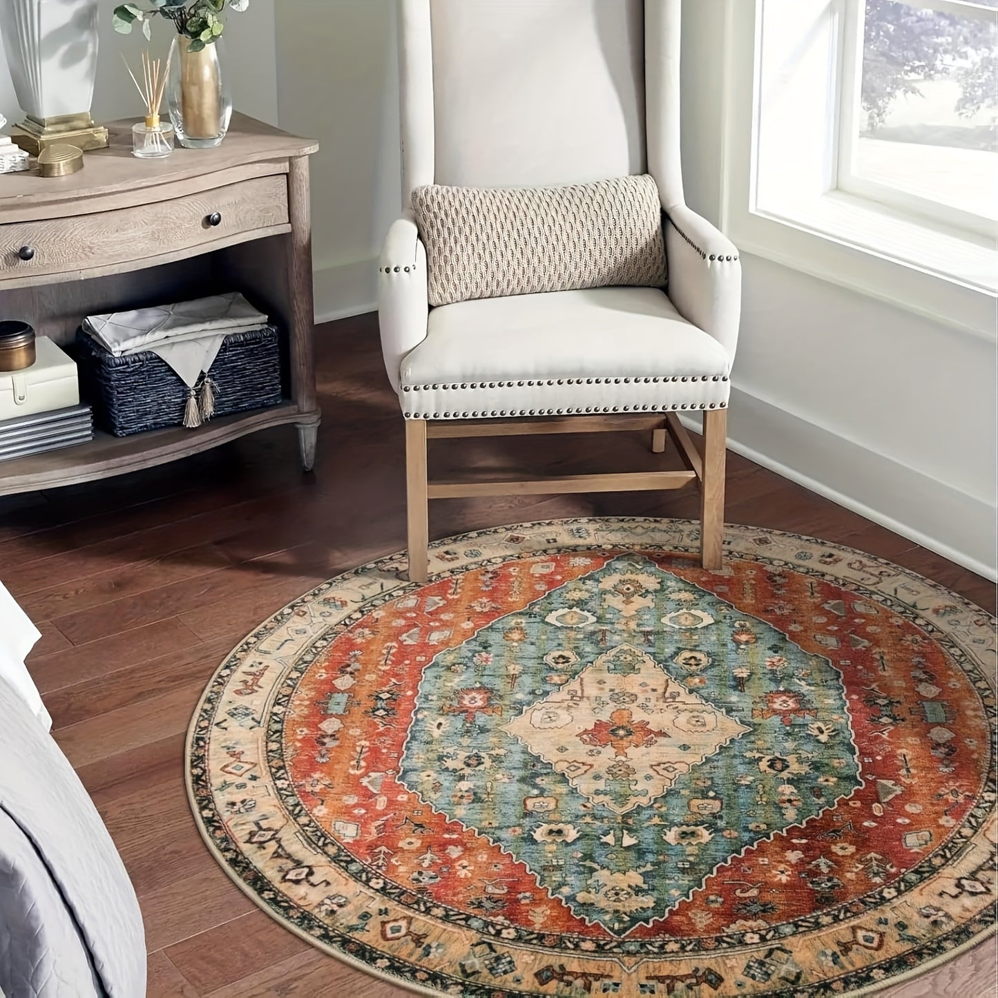 Boho Tribal Runner Rug Hallway Bohemian Vintage Non-Slip Entryway Throw Rug Faux Wool Machine Washable Low-Pile Floor Carpet Runner For Kitchen Laundry Living Bedroom