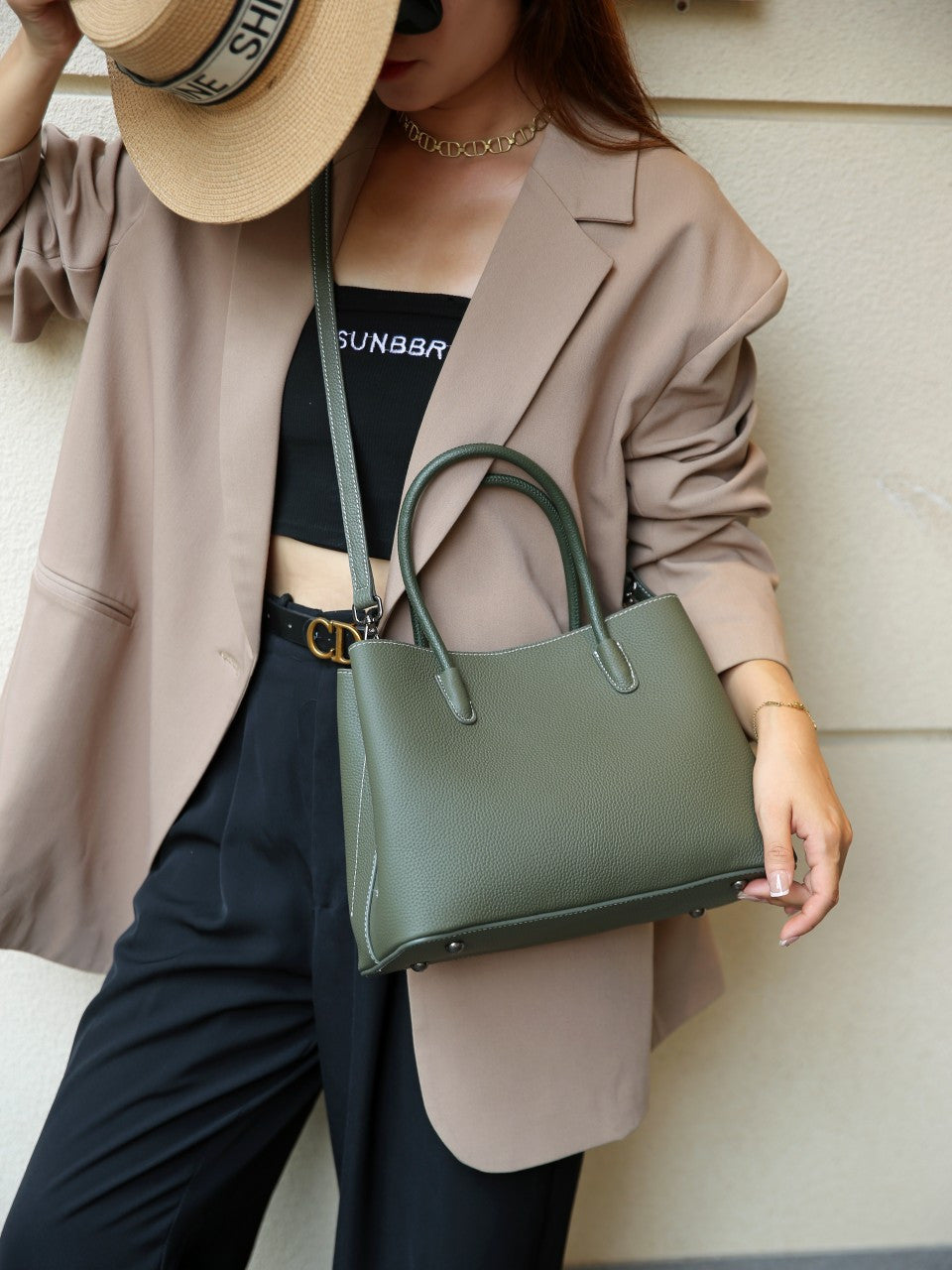 Genuine Leather Women's Tote Bag, Top Layer Cow Genuine Leather Commuting Handbag, Large Capacity Work Bag, Lightweight Durable Women's Bag