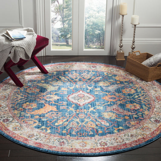 Blue, Rose Coloured Indoor Power Loomed Easy Care Medium Area Rugs For Home Decor Rug for Living Room, Bedroom, Dining Room, Home Office, Basement