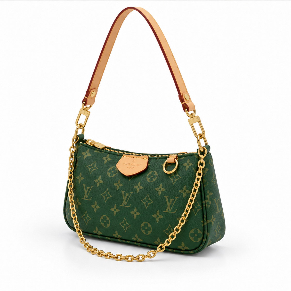 Green Monogram Chain Shoulder Bag