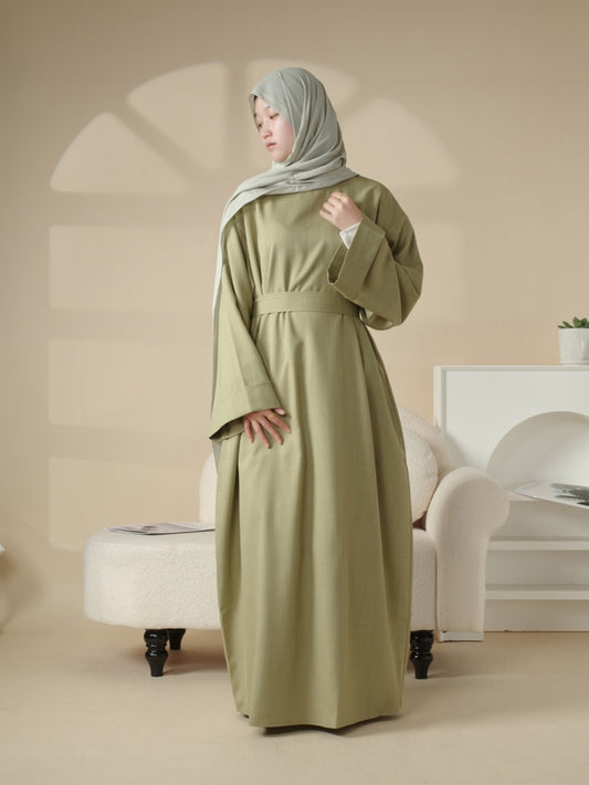 Plain Abaya with Pockets 2pcs Set Elegant Middle East Arab Islamic Muslim Style Shawl Robe Smock Ramadan Prayer Dress Long Skirt Jilbaab Abaya Women's Women Solid Color