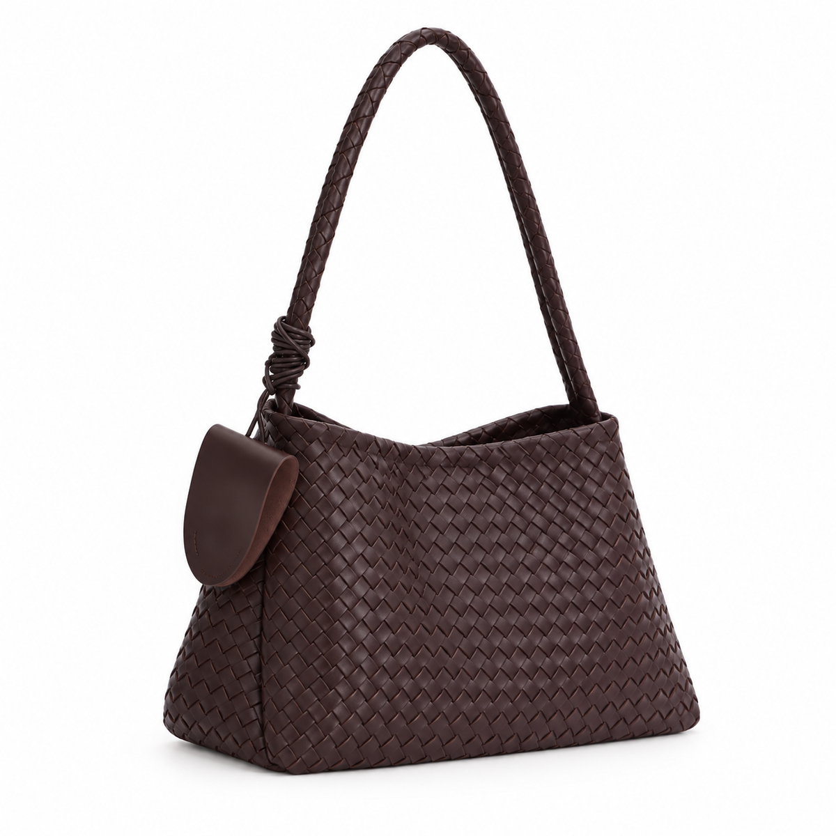 Chocolate Brown Woven Shoulder Bag Set