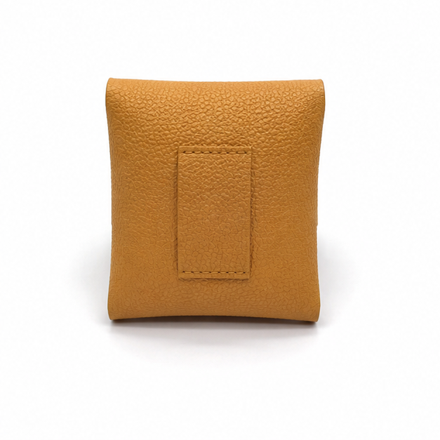 Mustard PU Leather Condom Carrying Case