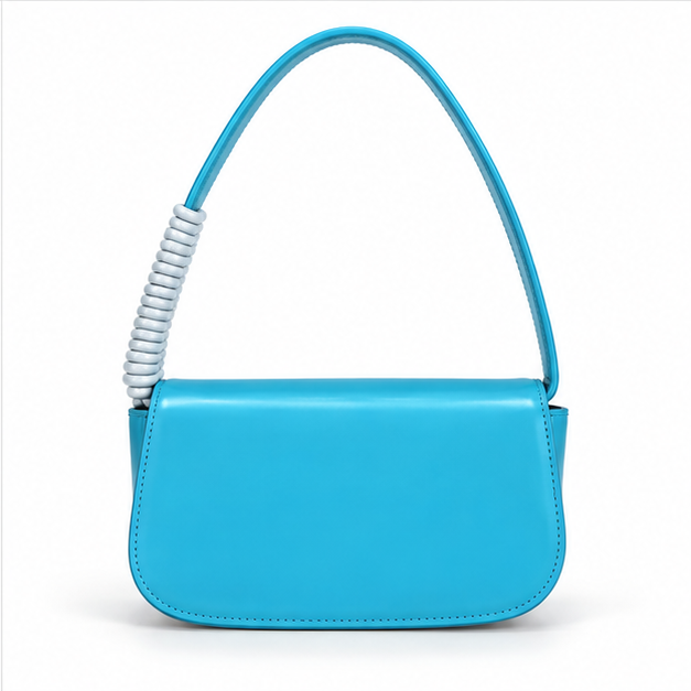 Turquoise Glossy Mini Shoulder Bag