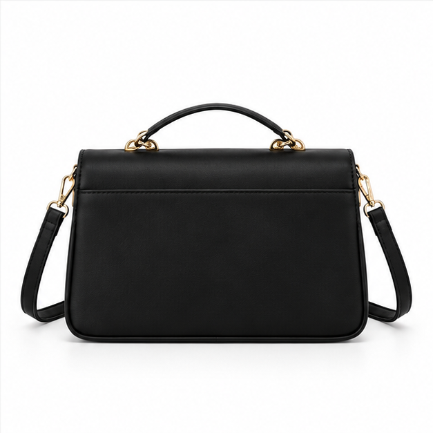 Elegant Black Butterfly Quilted Shoulder Handbag