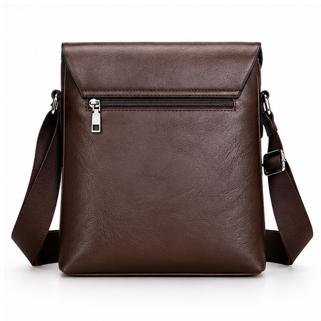 Brown Leather Crossbody Messenger Bag