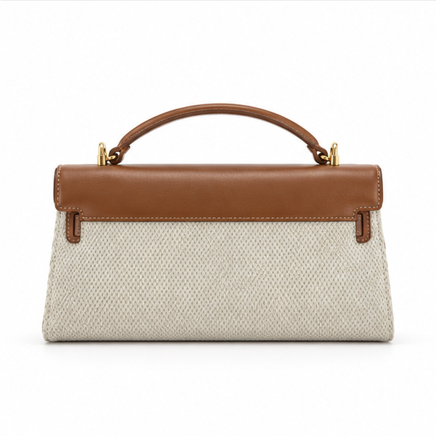Elegant Woven Leather Top Handle Handbag