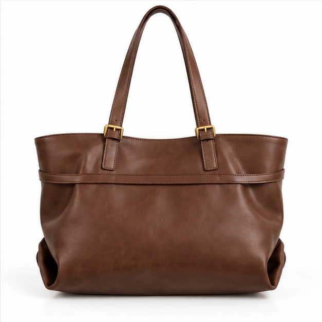 Vintage Brown Leather Everyday Shoulder Tote