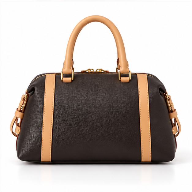 Elegant Two-Tone Structured Shoulder Handbag
