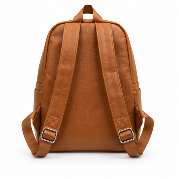 Light Brown Classic Everyday Leather Backpack