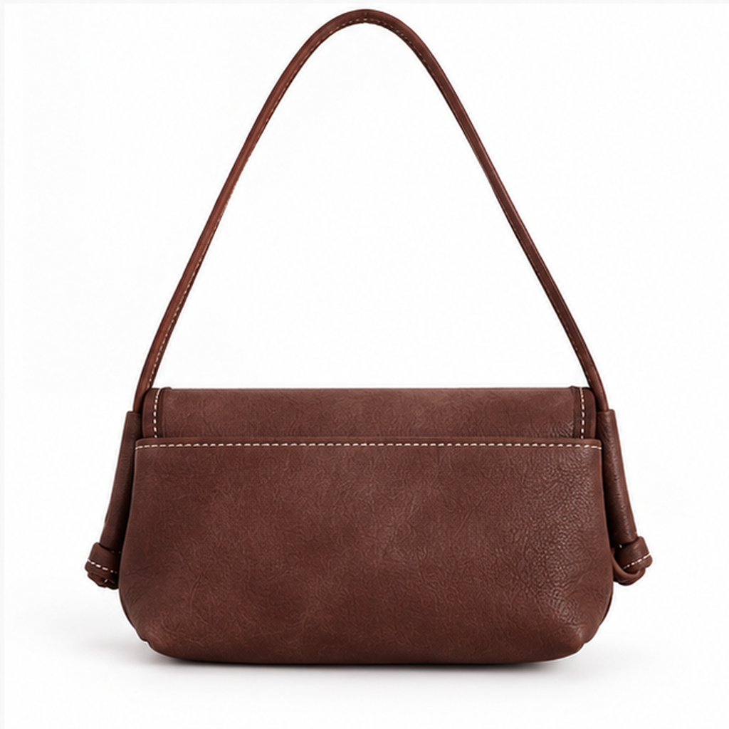 Coffee Brown Classic Crossbody Flap Shoulder Bag