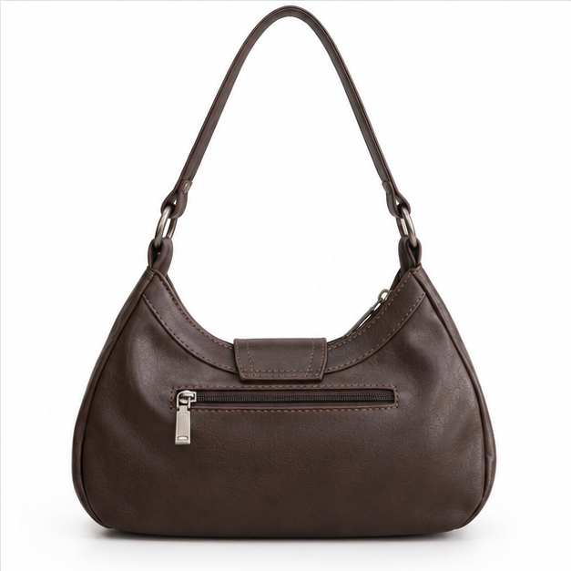 Vintage Brown Buckle Shoulder Hobo Bag