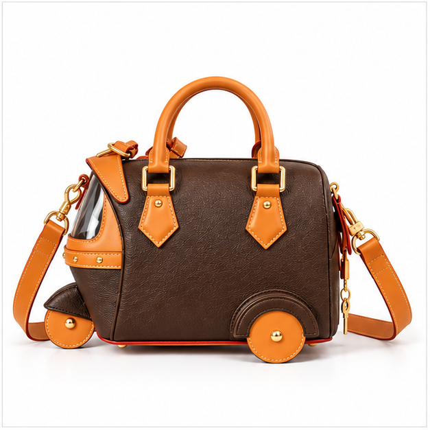 Brown Tan Rickshaw Inspired Handbag Satchel