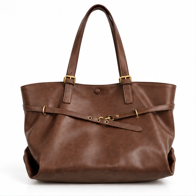 Vintage Brown Leather Everyday Shoulder Tote