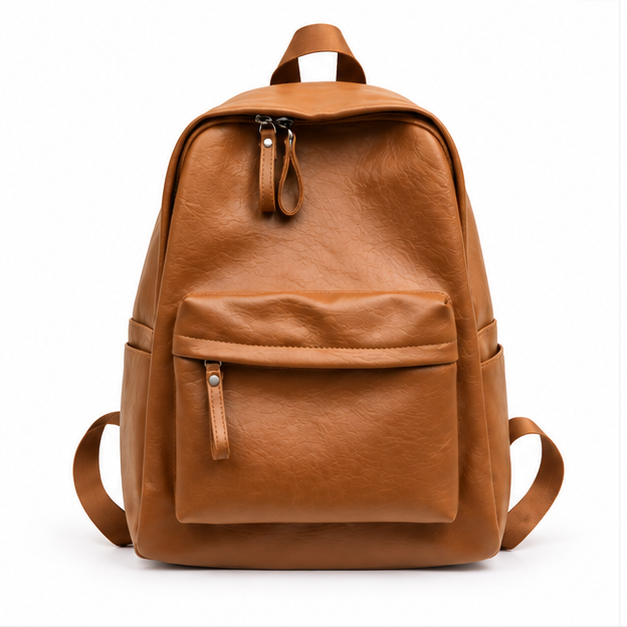 Light Brown Classic Everyday Leather Backpack