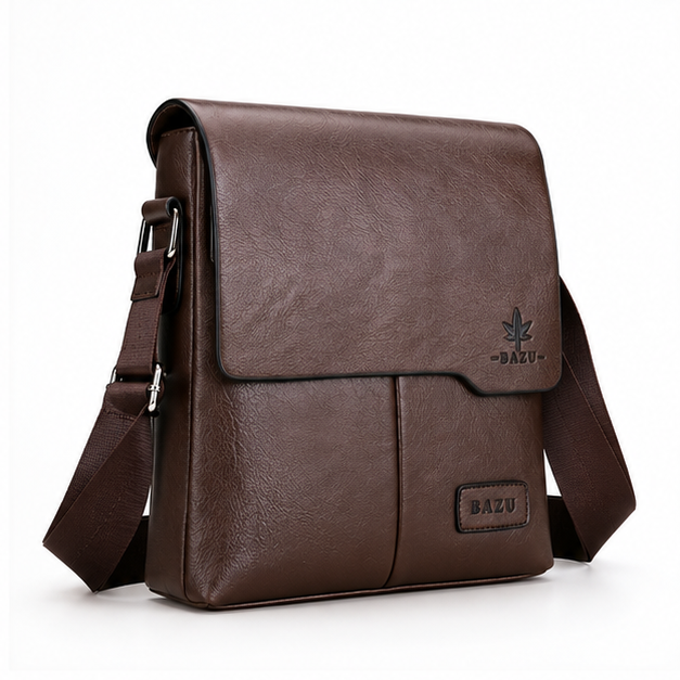 Brown Leather Crossbody Messenger Bag