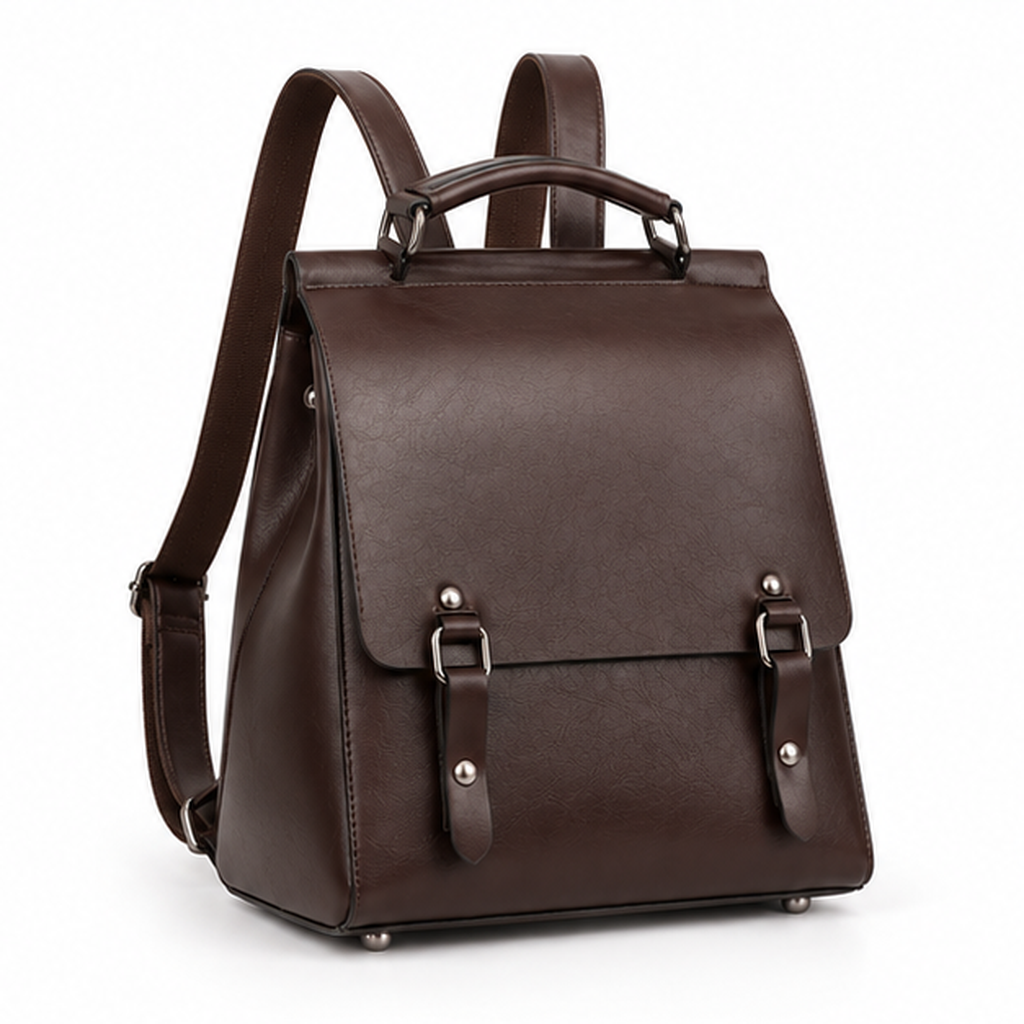 Coffee Brown Vintage Convertible Backpack