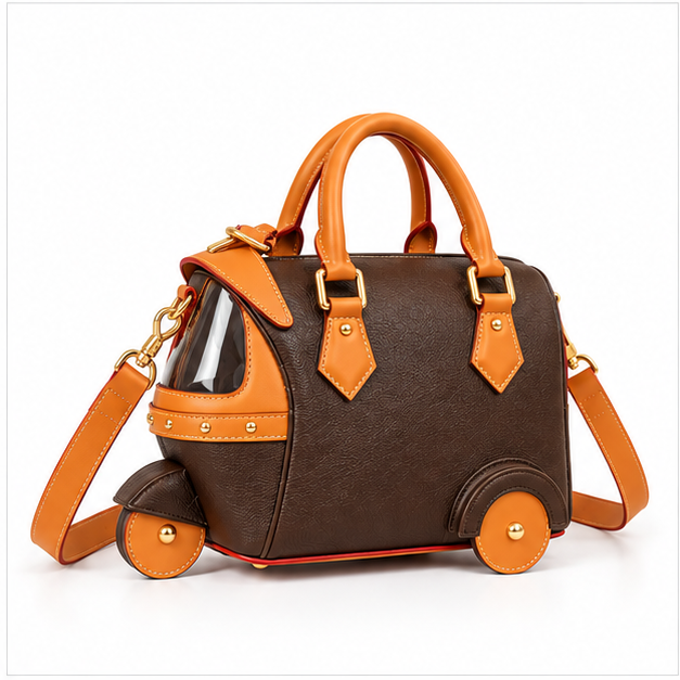 Brown Tan Rickshaw Inspired Handbag Satchel