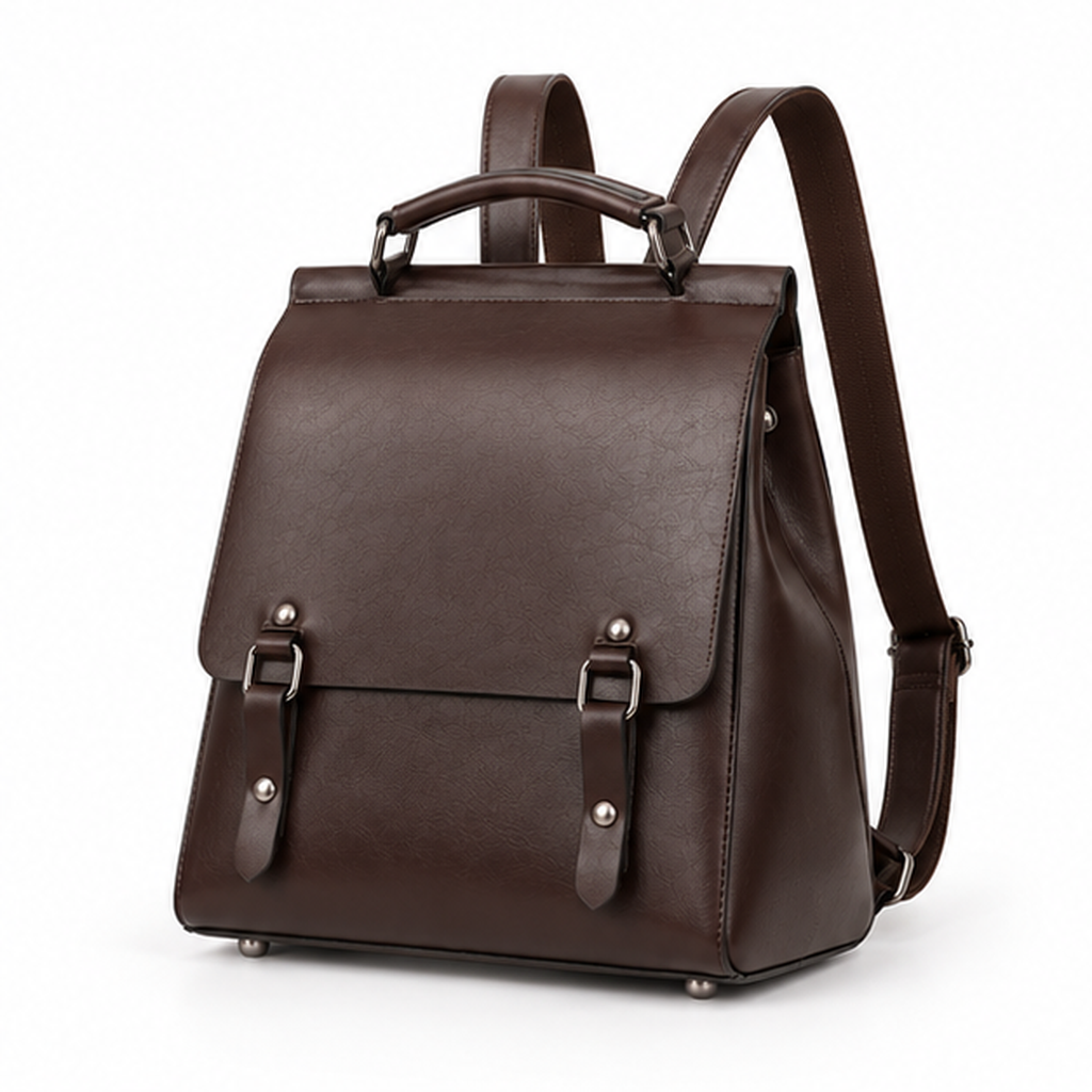 Coffee Brown Vintage Convertible Backpack