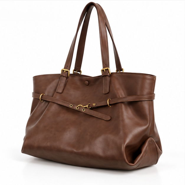 Vintage Brown Leather Everyday Shoulder Tote