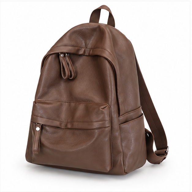 Dark Brown Vintage Leather Everyday Backpack