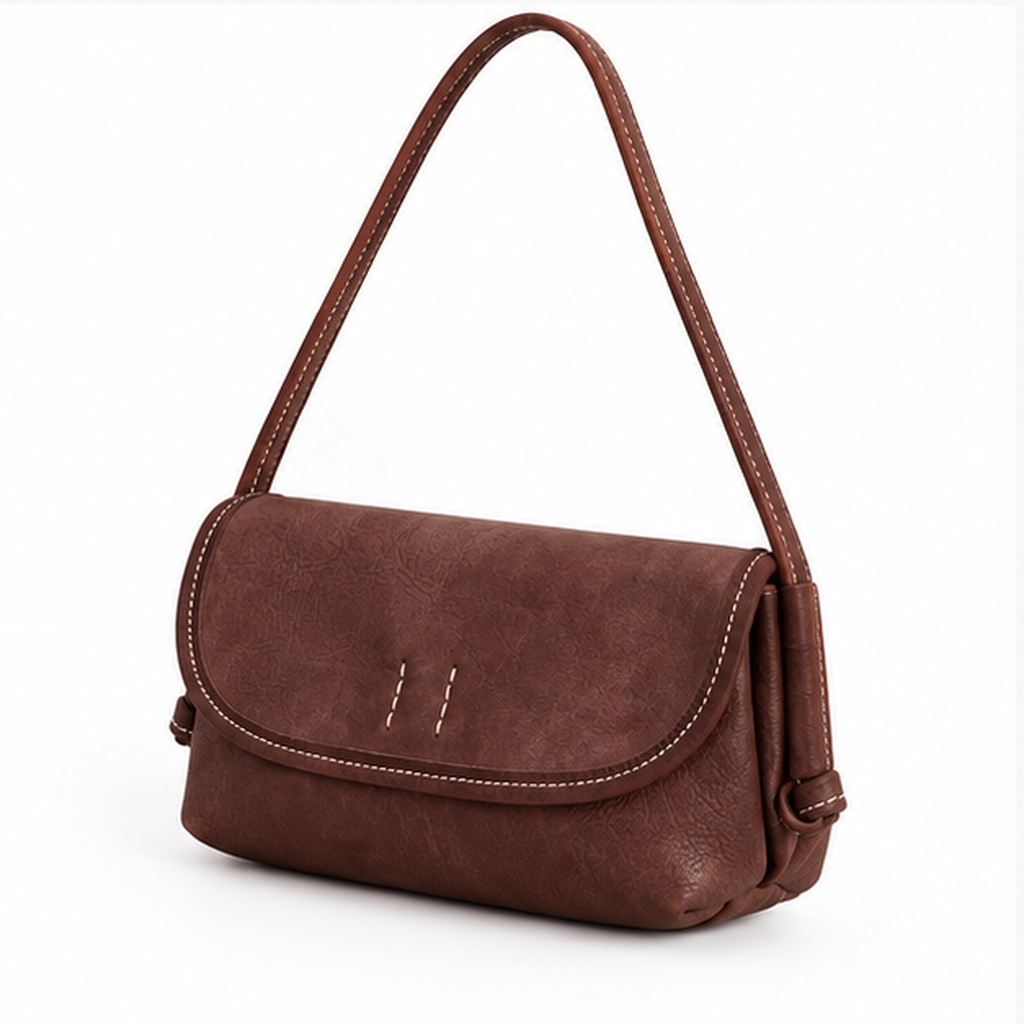 Coffee Brown Classic Crossbody Flap Shoulder Bag