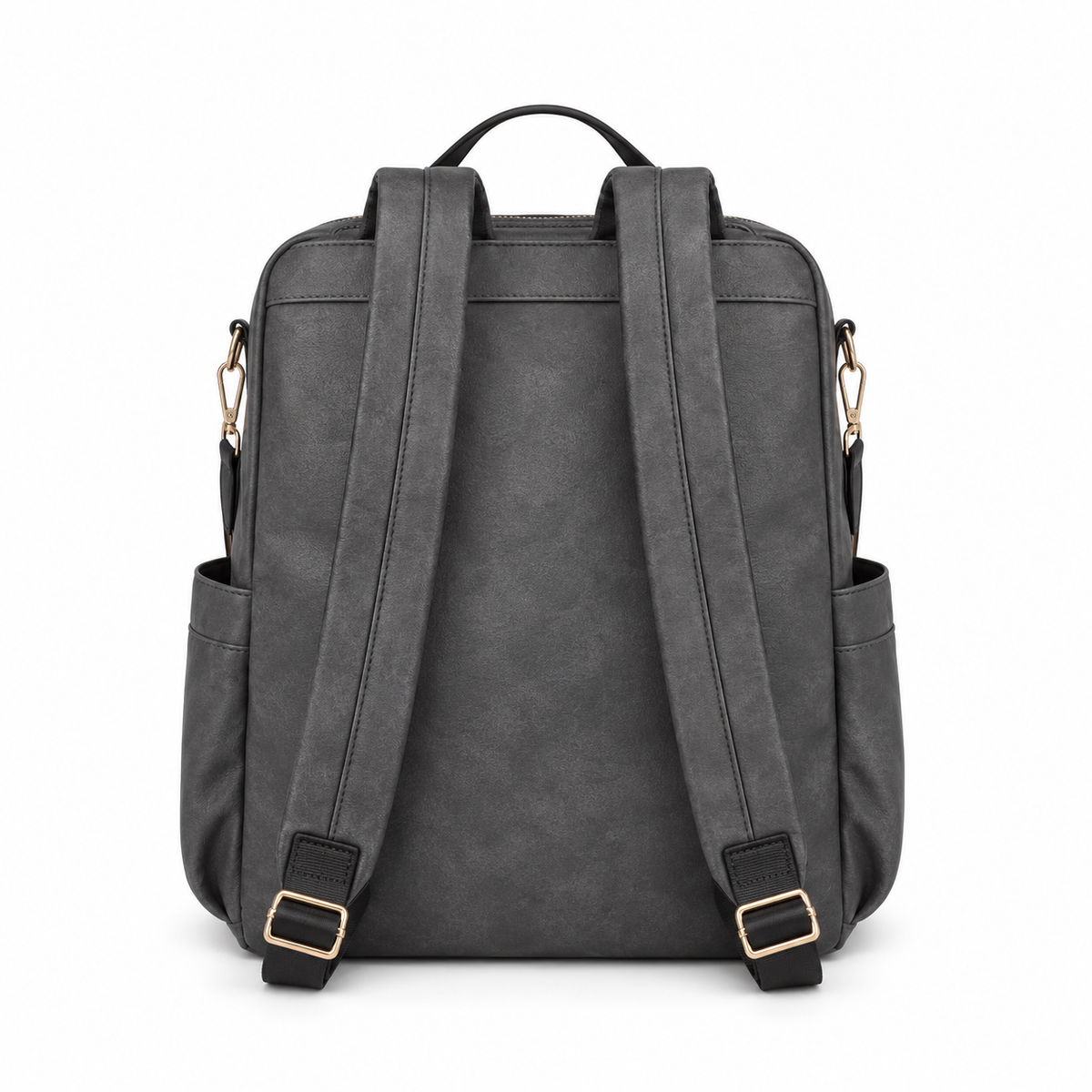 Charcoal Grey Backpack With Striped Strap